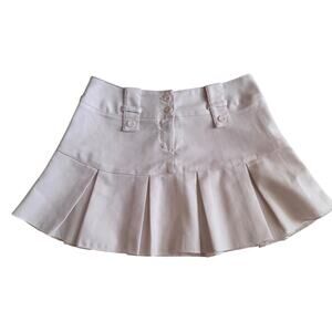 Vintage Valia Y2K White Pleated Low Waisted Mini Skirt